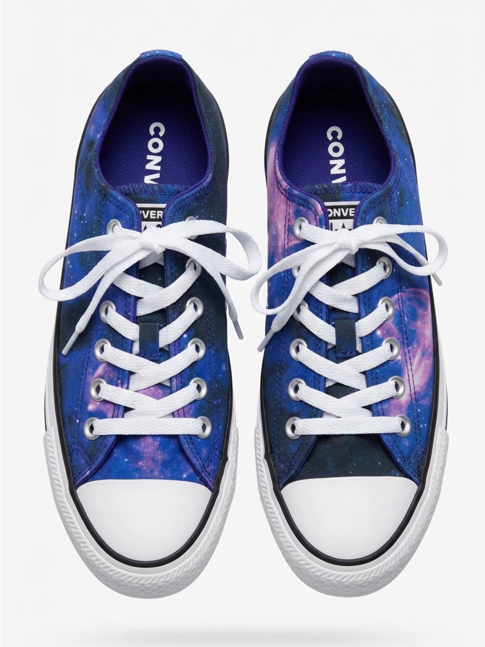 Converse Low Top Galaxy Print Sneakers - Blue & Purple